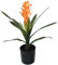 LNGODEHO Planta artificial de bromelia artificial de 40,6 cm, tacto a mano, flor en maceta para interiores y exteriores, patio, jardín, decoración del hogar (naranja)