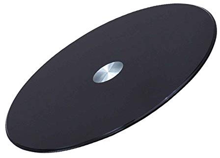 Lazy Susan - Bandeja redonda de vidrio para mesa de comedor que gira suavemente 27.5/31.5 pulgadas, bandeja giratoria para mesa de comedor (negro, 800 mm)