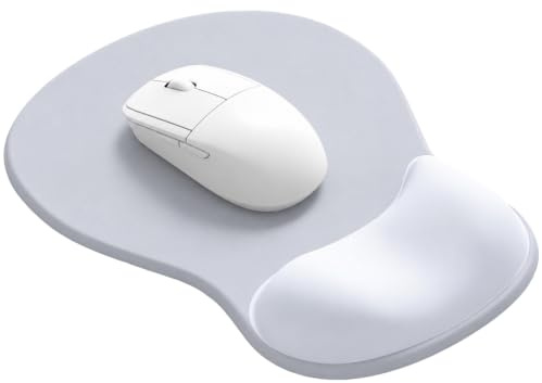 eulps Mauspad mit Gel-Handgelenkauflage, ergonomische, Bequeme Computer-Handgelenkstütze für Laptop, Schmerzlinderung, Mauspad mit Rutschfester PU-Basis für Büro und Zuhause (Grau)