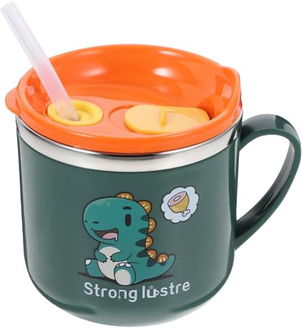 OKUMEYR 3 Pièces gobelet mug thermique mug warmer tasse de paille de voyage tasses pour enfants avec paille gourde enfant bouteille d'eau pour bébé tasse de paille pour tout-petits Green