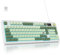 SOLIDEE 96% Wireless Membrane Keyboard with Knob,Triple Mode Wired/Bluetooth 5.0/2.4G,Gasket Structure&RGB Backlit,98 Silent Keys with Mechanical Feeling,Creamy Keyboard with Number Pad(Matcha)