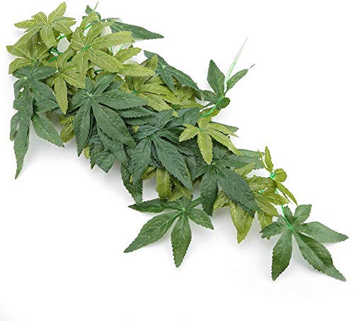 KIMISS Realistische -Dekoration – Künstliche Pflanzen für Terrarien, Aquarien und Vivarien – Efeuranken und Dracaena-Blätter – für Reptilienlebensräume und Wasserumgebungen (16 Zoll 40
