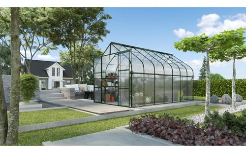 Vitavia Gewächshaus Diana 11500, smaragd grün, 11,5 m², 4 mm HKP | Wetterfestes & stabiles Treibhaus | Perfekt für Gemüse & Pflanzen | Robust & langlebig