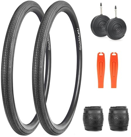 ZUKKA 2er-Pack 28 Zoll Faltbarer Reifen Mantel 700x32C Fahrrad Ersatzreifen Klappbarer Ersatzreifen für Plus 2er-Pack 700x32C Zoll FV 48mm Schlauch Fahrrad, verschleißfest
