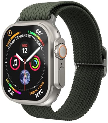 VONMÄHLEN Woven Loop – Geflochtenes Nylonarmband, stufenlos verstellbar, schweiß- und wasserabweisend, kompatibel mit Apple Watch