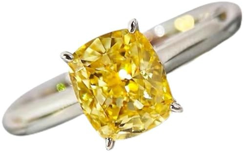 fycouyee Nische Mode Ringe Luxus gelbe Diamant Ringe