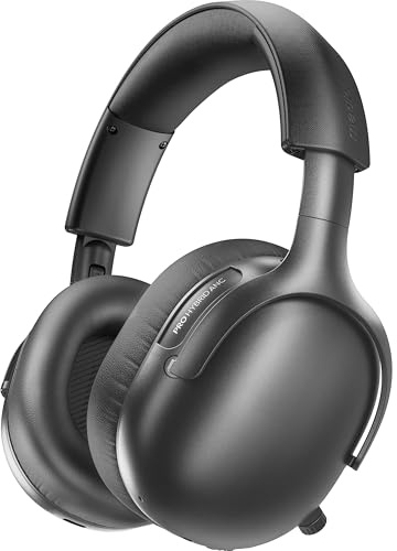 MEDION Over Ear Kopfhörer HX-1 Pro (kabellos, Hybrid Active Noise Cancelling ANC, Bluetooth 6.0, Wireless, 7+1 EQ Presets, bis zu 190 Stunden Akkulaufzeit, IPX4 Spritzwasserschutz) urban anthrazit