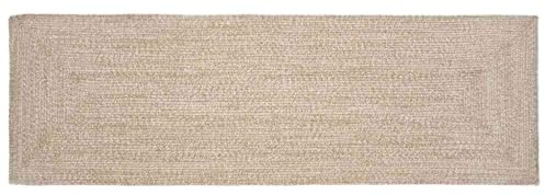 vidaXL Bereichsteppich Natürlich und Weiß 80 x 200 cm Jute