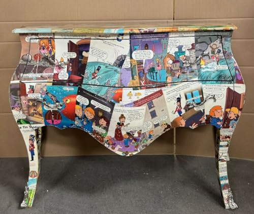 Casa Padrino Barock Kommode mit Comic Design und 2 Schubladen Bunt/Silber 123 cm