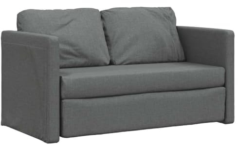 QJBSAVVA Bodensofa mit Schlaffunktion Dunkelgrau - 112x174x55 cm Stoff - 2-Sitzer Faltbar als Gästebett & Bodenbett - Komfortables Klappsofa für Wohnzimmer, Studio & Gästezimmer