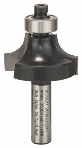 Bosch Accessories Professional Abrundfräser Standard for Wood (für Holz, Radius 8 mm, Arbeitslänge 15,5 mm, Zubehör Handfräse)