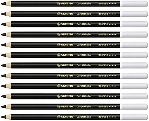 STABILO - Pastellkreidestift - CarbOthello - 12er Pack - neutralschwarz