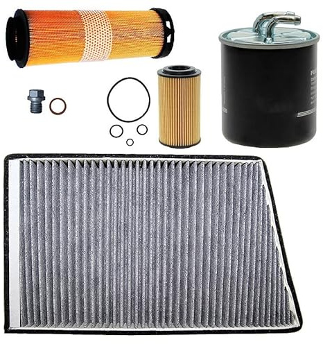 BESTPRICE Inspektionspaket Filterset mit 1x Luftfilter, 1x Innenraumfilter, 1x Ölfilter, 1x Kraftstofffilter, Kompatibel mit MERCEDES C-Klasse (W203) (CL203) (S203), CLC-Klasse (CL203), CLK (C209)