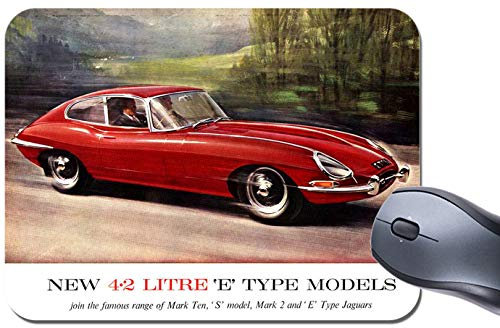 E Type 4.2 Litre Car Ad Mouse Mat. Classic Car Mouse pad Vintage Brochure