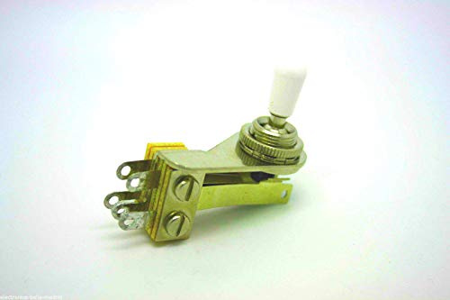 Switchcraft Conmutador de Palanca 3 Vías Posiciones 5 Pines Presoldado en Ángulo Derecho Tipo L w/con botón Blanco Genuino