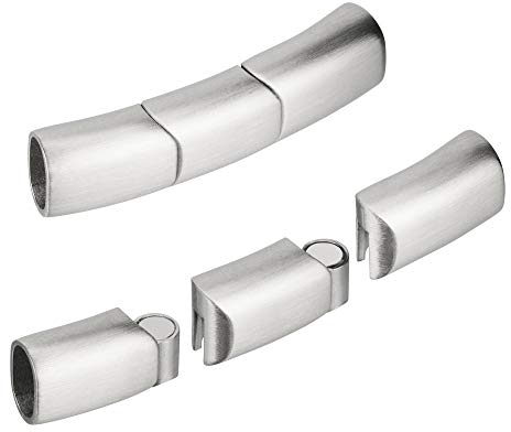 AURORIS - Magnetverschluss mit Zwischenelement aus Edelstahl matt-Optik - Loch: 8x5mm