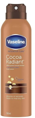 6er Pack - Vaseline Body Lotion Spray - Kakao Radiant - repariert trockene Haut - 190ml