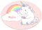 Türschild mit Namen Malin und Einhorn-Motiv in Pastell-Optik für Mädchen | Kinderzimmer-Schild