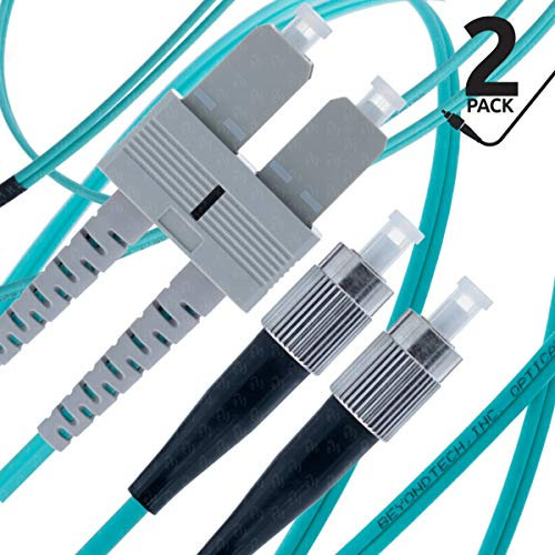 BEYONDTECH LWL-Kabel SC zu FC OM3 Duplex Multimode (3 Meter) - UPC/UPC Doppel-LWL-Patchkabel - 50/125 (LSZH)