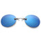 Sport-Sonnenbrillen, Vintage Sonnenbrillen, Fashion Clip On Nose Sunglasses Men Vintage Mini Round Sun Glasses Hacker Empire Matrix Morpheus Rimless Sunglasses UV400 Blue