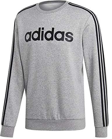 adidas Herren Pullover Essentials 3-Streifen Crewneck Fleece, M Grey Heather, L, EI4902