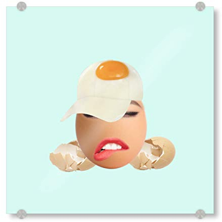 artboxONE Acrylglasbild 90x90 cm Essen & Trinken Egg Crack Bild hinter Acrylglas - Bild pop-Art cappy Ei