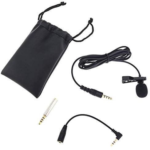OTOTEC Clip on Microphone, Lavalier Lapel Omnidirectional Microphone Kit Professional Mini Smartphones Clip On Microphone Noise Cancelling Mic for Blogger Voice Podcast Interview Video