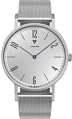 Junkers Dessau Analog Quarz Uhr Edelstahlarmband Saphirglas Ziffern Silber 9.16.01.03.M