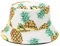 Umeepar Fischerhut Sonnenhut 2 in 1 Wendbares Sommerhut Hut for Damen Herren, Ananas Weiß