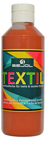 BEJOL 111203 - Textilfarbe braun 250ml - Stoffmalfarbe für helle und dunkle Stoffe