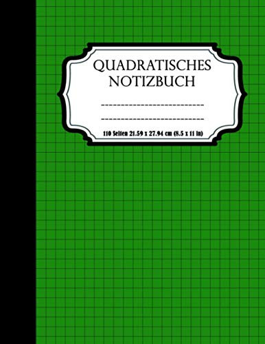 quadratisches Notizbuch - kariertes Notizbuch 5 mm mit Softcover: Didaktisches Notizbuch für Notizen - Mathematik, Geometrie, Algebra ... - 110 Seiten Abmessungen 21.59 x 27.94 cm (8.5 x 11 in)