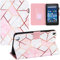 Miagon per All New Amazon Fire 7 2019/2017/2015 Marmo Custodia,PU Pelle Smart Cover con Auto Svegliati/Sonno Stare in Piedi Protettiva,Rosa Bianca