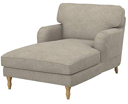 Soferia Kompatible Ersatzbezug fur STOCKSUND fur Recamiere, Stoff Strong Taupe, Beige