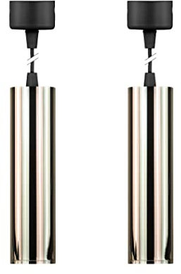 Popp® Foco Cilindro Lámpara GU10(Bombilla No incluida) Colgante Techo Superficie Interior Moderno IP20 Ø52*200mm (Pack 2, Dorado)