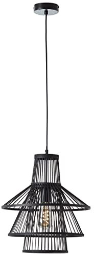 BRILLIANT Lampe, Hartland Pendelleuchte 35cm schwarz, 1x A60, E27, 25W, Kabel kürzbar/in der Höhe einstellbar