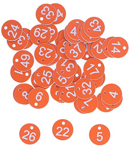 Hapivida Nummerierte Bienenstock Etiketten, Kunststoff ID Nummernschilder mit 4 mm Loch für Imkerei und Tierhaltung, 50 Stück ABS-Material für Hochzeitsfeier und Gepäck