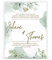 GRAVURZEILE Einladungskarte zur Hochzeit im Eucalyptus Marble Design - aus Acryl Glas - Geschenk für Sie & Ihn - Geschenk für Frauen & Männer - Personalisierte Geschenke als Gastgeschenk Deko