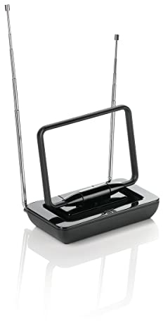 One for All – 3G-4G-5G-blockfilter - DVB-T2 Zimmerantenne Digital-TV in HD Dreh- und kippbar 0 bis 15 km Reichweite Schwarz SV9125-5G, 676202