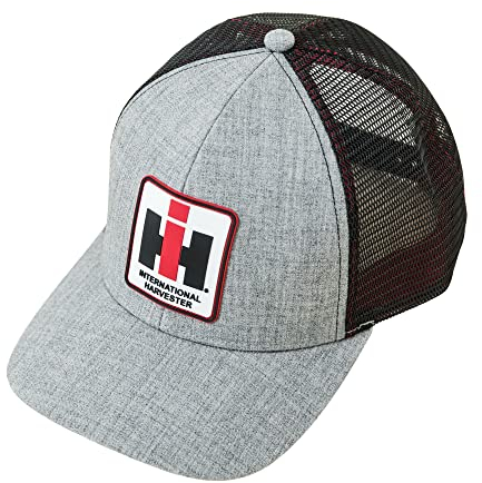 International Harvester Trucker Cap, mit Logo Patch, Mesh Back, Snapback, Offizielles Lizenzprodukt, grau/schwarz, Einheitsgröße-XL
