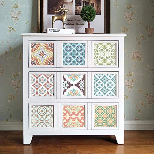 Lot de 10 autocollants pour carrelage de cuisine, salle de bain, 25 cm x 25 cm, petits carreaux frais autocollants imperméables pour cuisine, salle de bain, salon, arrière-plan TV, décoration de fond