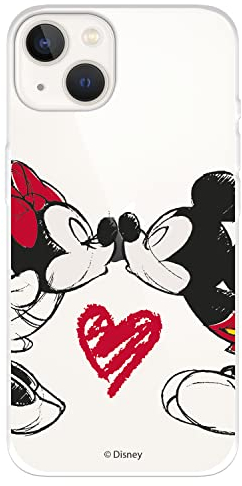 Schutzhülle für iPhone 14, offizielle klassische Disney, Mickey und Minnie, zum Schutz Ihres Handys, flexibel, mit offizieller Lizenz von Disney