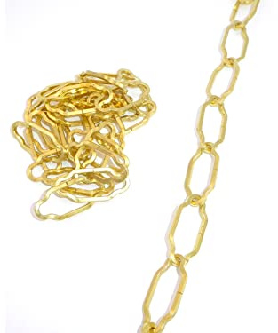 1 mt Catena Cattedrale genovese oro per Lampadari Filo 2,7mm Maglia 45x20mm