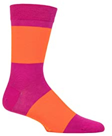 SockShop Mens and Ladies Striped Colour Burst Bamboo Socks with Smooth Toe Seams Pack of 1 Pink Cadillac 7-11