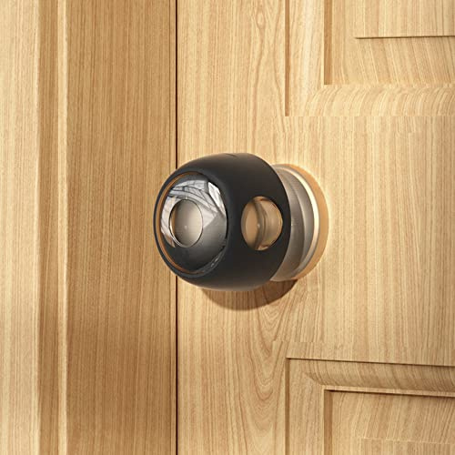 EUDEMON 4 Pack Updated Door Knob Cover Baby Safety Door Lock Childproof Safety Cover Door Handle Cover for Kids Safety (Claer-Balck)