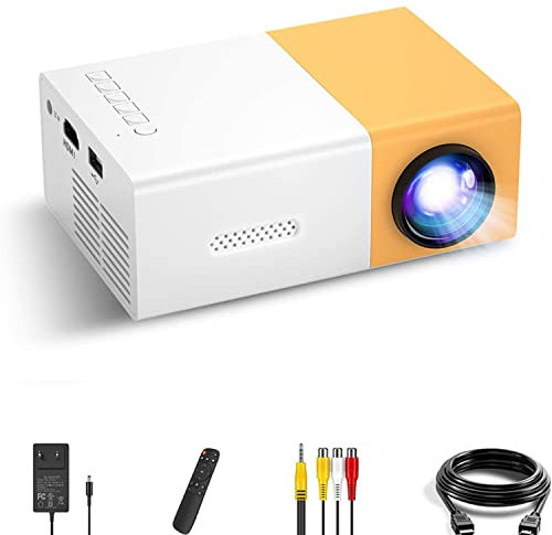 SOTEFE Mini Projecteur Portable - LED Vidéoprojecteur 1080P Full HD Compatible avec Power Bank, Smartphone/Tablette, PS4, Firestick, TV-Stick, TV-Box, Projecteur Pr Dessin Animé Fille Garçon Cadeau