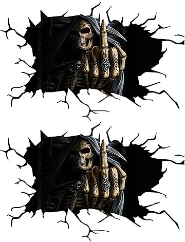 3D Horror Totenkopf Auto Aufkleber Totenkopf Heckscheibe Aufkleber Fenster Aufkleber Teufel Schädel Persönlichkeit Autoaufkleber Sticker Dekor Autoaufkleber Auto Halloween Dekor Auto Aufkleber
