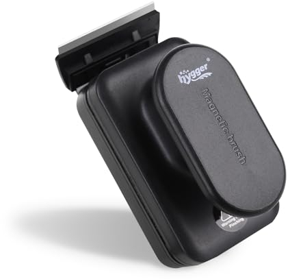 hygger Aquarium Magnet Cleaner Brush,Fish Tank Cleaning Brush, Floating Magnet Aquarium Cleaner Fish Tank Scraper Cleaner with Two Detachable Scraper Suitable for Freshwater and Saltwater(L)