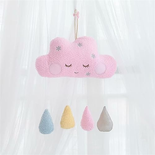Wolken Kissen Hängende Dekoration,Wolke Handmade Anhänger,Mond-Anhänger,Kinderzimmer Kinderzimmer Wanddekorationen (Rosa Wolken)