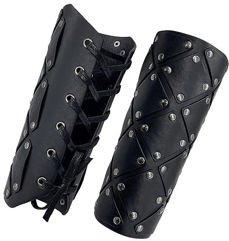 1 Paar Mittelalterliche Armschützer,Wikinger Stulpe aus Kunstleder,Vintage Ritter Armschützer,Renaissance Rüstung,LARP Lederarmband