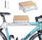 pedl® Support mural design en acier et bois pour vélo de route, Fixie, vélo électrique, VTT - Support de vélo d'intérieur pour appartement, salon, garage - Avec étagère et crochet - Blanc